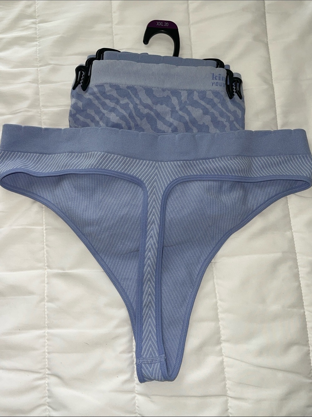 Kindly Yours Seamless Ribbed Thong Panty - Periwinkle Blue